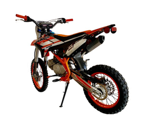 125CC Venom Thunder Off-Road Dirt Bike, 4-Speed Manual, Headlight Installed, Orange, Thick Frame (Black)