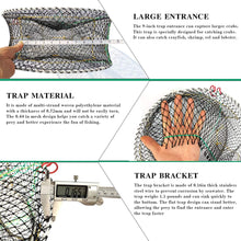 Load image into Gallery viewer, Drasry Crab Trap Bait Lobster Crawfish Shrimp Portable Folded Cast Net Magic Collapsible Fishing Traps Nets Accessories for Blue Crabs 2PCS (17.7in x 7.9in) Black (0.44 in Mesh)
