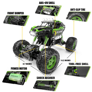 1:12 Large RC Cars for Boys with Upgraded Lifting Function, 2.4GHz 4WD Remote Control Car Toy Gifts 20km/h Monster Truck (Green)