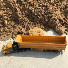 Load image into Gallery viewer, RC Dump Truck with Trailer - 14&quot; 1:48 Mini Semi Truck Toy with 2 Rechargeable Batteries, Remote Control Car Construction Vehicles
