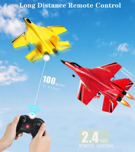 Remote Control Airplane for Kids, 2 Channels Foam RC Planes Wireless Toy,Hobby RC Glider Aircraft Gifts for Beginners Boys Girls Adult Blue