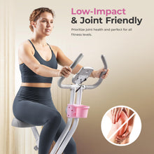 Load image into Gallery viewer, Sunny Health &amp; Fitness Smart Folding X-Bike, Portable Compact Exercise Bike -Pink
