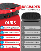 Load image into Gallery viewer, Zoomsnail Vibration Plate Exercise Machine, 8000 Vibrations/min Adjustable Fitness Platform, 400 Lbs Capacity Extra Large Size Vibrating Platform with Bluetooth for Weight Loss, Women &amp; Men, Valentine
