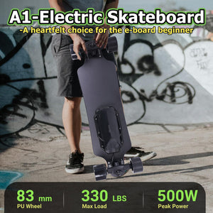 Electric Skateboard with Remote, Long Range Up to 17 Miles, 8 Ply Canadian Maple, Smooth 4-Speed Remote Controller