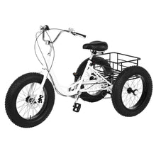Load image into Gallery viewer, 20 Inch Fat Tire Adult Tricycle - 7-Speed 3 Wheel Bike with Rear Tarpaulin Shopping Basket
