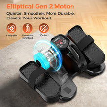 Load image into Gallery viewer, ESL Under Desk Elliptical - Portable Leg Exerciser with Pedal Strap for Seniors, Compact Seated Elliptical with Remote Control, LCD Display Electric Elliptical
