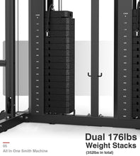 Load image into Gallery viewer, DONOW Smith Machine with Weight Stacks, Multi Function Home Gym System -C DN-DS938A+WB+240lbs
