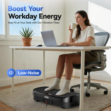 Load image into Gallery viewer, HTM Curved Vibration Plate Exercise Machine, Whole Body Shake Plate with 150W Motor &amp; Resistance Band, 330lbs Weight Capacity, 120 Speeds, Low Noise Vibration Board for Weight Loss, Home Fitness
