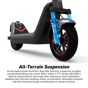 Electric Scooter - All-Terrain Suspension, 37.3 Miles Long Range, Self-Healing Tires, Max 1000W Motor, Triple-Braking System, 10.5'' Self-Healing Tires