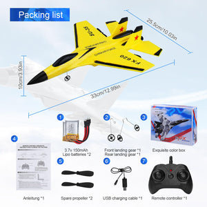 RC Airplane 2CH RC Plane Ready to Fly 2.4GHz Remote Control Plane SU35 RC Jet Easy to Fly Airplane Toys（Yellow