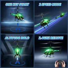 Load image into Gallery viewer, Dwi Dowellin RC Helicopter, Remote Control Helicopter Toy for Kids with 26 Mins Flight(2 Batteries), 8 Light Modes,Easy Control for Boys Girls Age 8-12(Green)
