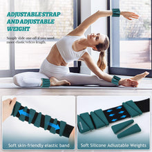Load image into Gallery viewer, BECOJADDE Ankle Weights Set of 2 (2 lb Each) Adjustable Wrist Weights -Pewter Deep Emerald

