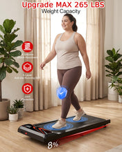 Load image into Gallery viewer, 2.5 HP Quiet Under Desk Treadmill with 8% Incline - N4054SB-Red/Black
