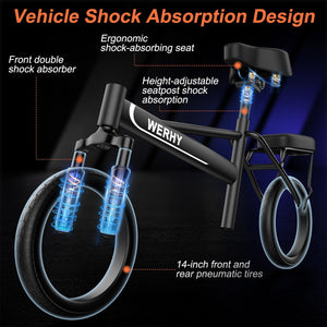Electric Bike Adults, 500W Motor, 22 MPH Max Speed Folding Ebike, 499.2Wh Battery, 14" Electric Bicycles, Max 35Miles Range