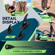 Load image into Gallery viewer, InnoExpo 11' Inflatable Stand Up Paddle Boards with Premium Accessories, Wide Stable SUP Paddle Board Design, Non-Slip Comfort Deck for Youth &amp; Adults (Dynamic/Kayak Seat)
