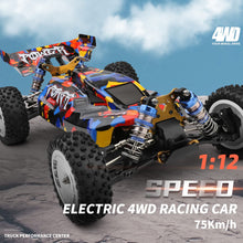 Load image into Gallery viewer, RC Cars, 1:12 Scale Remote Control Car, 4WD 75KM/H High Speed Racing Car, 2.4GHz All Terrain Off Road RC Truck
