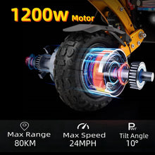 Load image into Gallery viewer, Electric Scooter Adults 24mph, Up to 49 Miles Range, 48V/18A Battery, 1200W Motor Portable Folding Commuting Electric Scooter, 11&quot; Pneumatic Tires
