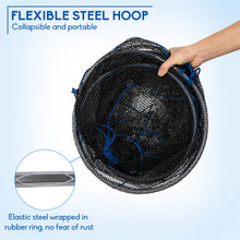 Load image into Gallery viewer, QualyQualy Foldable Fishing Net, Landing Fishing Pier Nets, Drop Net for Pulling Up Fish with Rope, Portable Bridge Fishing Net for Minnows, Crawfish, Shrimp, Top Dia. 31.5"
