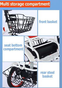 Folding Toddler trikes with Parent Handle,3-10 Years Tandem tricycles with Rear Passenger seat, Height Adjustable Saddle