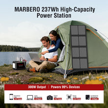 Load image into Gallery viewer, MARBERO 237Wh Solar Generator with Solar Panel Included Portable Power Station 300W Pure Sine Wave with Foldable Solar Panel 60W Set for Camping Outdoor Hiking Fishing Emergency
