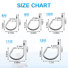 Load image into Gallery viewer, Fishing Hooks Tuna Circle Hook - 80pcs Stainless Steel Big Game Hooks 2X Strong Fish Short Shank Circle Saltwater Hook 13/0
