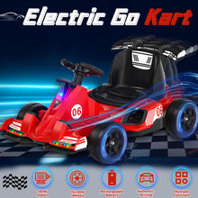 Load image into Gallery viewer, Electric Go Kart for Kids, 6V and 12V Drift Cart with 380W Powerful Motors, Ride-On Toy with Music, Lights for Boys and Girls,Red,12v
