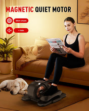 Load image into Gallery viewer, HARISON Under Desk Elliptical Machine with Multi-Functional LCD Display, Ellipse Leg Exerciser for Seniors with 12-Level Adjustable Speed and Resistance Bands

