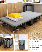 Load image into Gallery viewer, Camping Cot with Folding Design, Four-Bed Sleeping Cots with Universal Wheels, Thickened Wooden Reclining Chaise for Outdoor Pool Beach Patio
