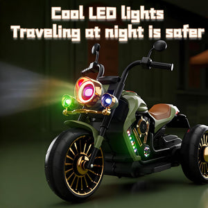 Kids Ride On Motorcycle, 6V Electric Battery Powered Dirtbike with Forward/Backward Functionality, Light, White