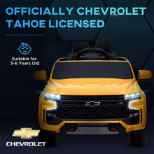 Load image into Gallery viewer, Chevrolet Tahoe Licensed Kids Ride on Car, 12V Battery Powered Kids Electric Car with Remote Control, Yellow
