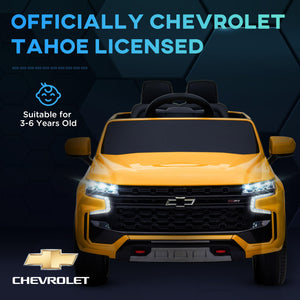 Chevrolet Tahoe Licensed Kids Ride on Car, 12V Battery Powered Kids Electric Car with Remote Control, Yellow