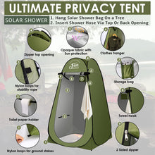 Load image into Gallery viewer, FUN ESSENTIALS Solar Shower Tent Kit, 2 Pcs, Instant Pop Up Privacy, Shower Tent, 5 Gallon Solar Shower Bag, Sun Canopy Beach Outdoor Camp Privacy, Easy Set Up, Foldable

