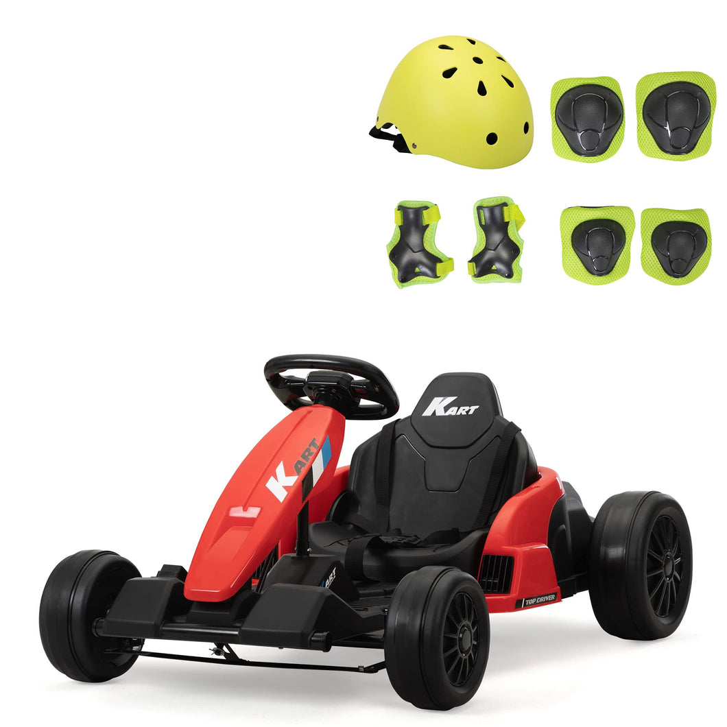 24V Electric Drifting Go Kart for Kids 4-16 Year, 7Ah Battery Powered Electric Car Ride on Toys, Electric Ride On Toy (red)