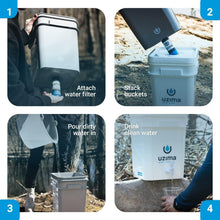 Load image into Gallery viewer, Uzima UZ-2 Camping Water Filter and Drinking Water Filter System, Portable Survival Camping Essentials, Backpacking Purification Gear for Glamping, Hiking, and Hunting Essentials and Military Gear
