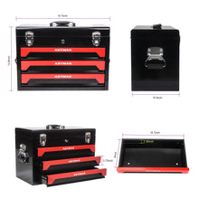 Load image into Gallery viewer, ASKVDL 439PCS Tool Set with 20 Inch Portable 3 Drawer Steel Toolbox Black Red
