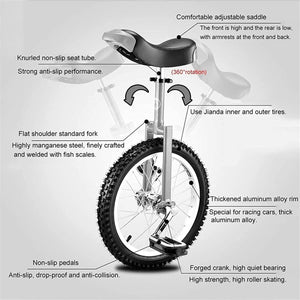 18" Adjustable Height Balance Unicycle for Learning, Training, Weight Loss & Physical Fitness – Safe & Comfortable Design