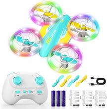 Load image into Gallery viewer, 360° Flip, High Speed Mode, 45 Min Flight Indoor and Outdoor Flying Toy - Blue Yellow
