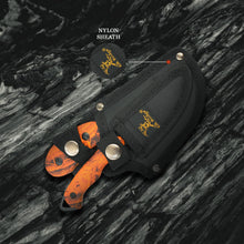Load image into Gallery viewer, Elk Ridge ER-300OC, 2-Piece Fixed Blade Hunting Knife Set with Gut Hook and Caping Knife, 3Cr13MoV Steel, Wood Handle, Nylon Sheath, 7 Inch and 6.4 Inch, Black Blade
