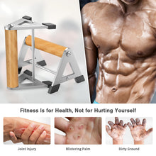 Load image into Gallery viewer, Push Up Stand, Wood Pushup Handles for Strength Training, Heavy-duty Stainless Steel Push Up Bars Gym Exercise Equipment, Hold Up to 500lbs, 1 Pair White
