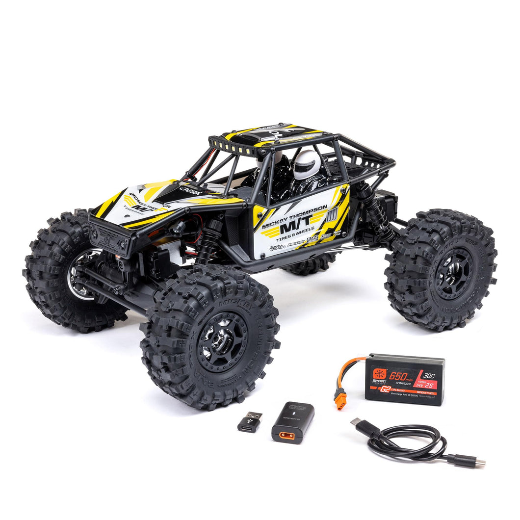 RC Truck UTB18 Capra 4WS 1/18th 4x4 RTR (Comes with Everything Needed to Run), Yellow, AXI-1750T2