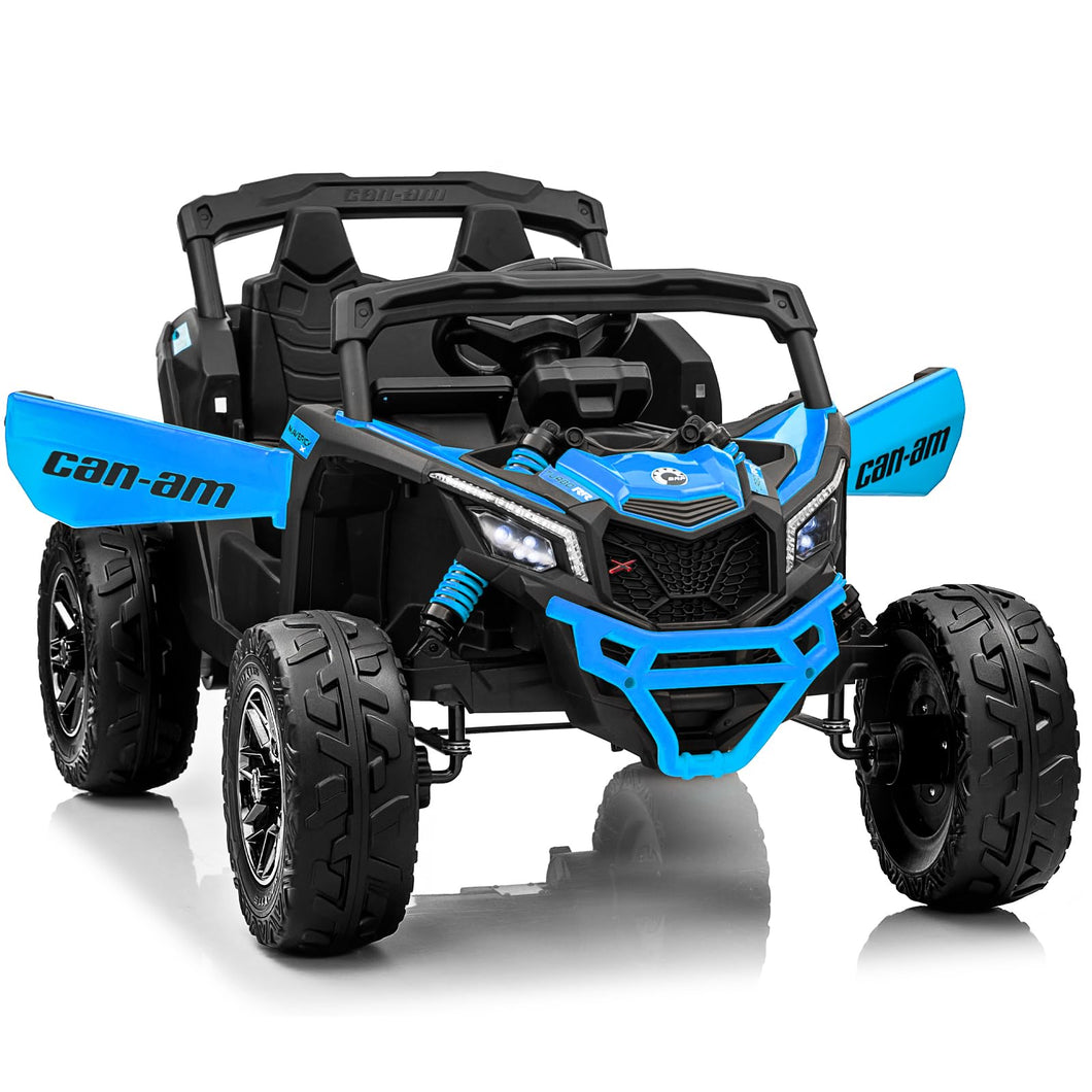 24V Ride on Toys for Big Kids,Kids Electric Ride on Car UTV 4WD/2WD,High Speed Power Wheels with EVA Rubber Tires-Blue