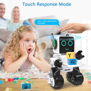 Robot Toy for Kids, Remote Control and Intelligent Programming RC Robot, Music, Dancing, Talk, Play with Kids (White)