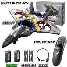 Load image into Gallery viewer, 4CH RC Plane - Remote Control Plane for Kids and Adults - RC Fighter Jet 4 Channel, Extra 2 Rechargeable Battery LED Airplane Fighter
