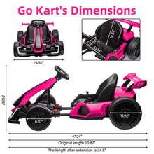Load image into Gallery viewer, 24V Kids Go Kart,300W Powerful Electric Drift Kart Car with Adjustable Seat, Brake Pedal for Age 6-12,Rose

