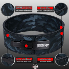 Load image into Gallery viewer, IBRO Powerlifting Lever Gym Belt – 10mm Black Camo S
