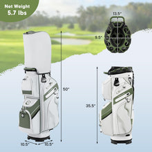 Load image into Gallery viewer, Tangkula Golf Cart Bag with 14-Way Full Length Dividers (Green &amp; White)
