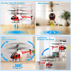 RC Helicopter for Kids with Auto Hover Function, Ease to Fly Remote Control Helicopter with Dual-Prop Stabilized