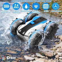 Load image into Gallery viewer, Crazy Wheels Amphibious RC Car – 4WD Remote Control Stunt Car | 360° Flips, Waterproof
