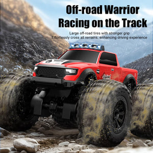 Amphibious Remote Control Car Waterproof Monster Truck Toys for Kid 4WD All Terrain Off Road RC Cars 2.4G RC Trucks (RED)