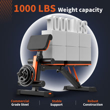 Load image into Gallery viewer, XCHIEF Adjustable Weight Bench - 1000LBS Capacity Heavy Duty Foldable Workout Bench for Full Body Exercise, Flat/Incline/Decline, Bench Press for Home Gym with Preacher Pad &amp; Leg Extension
